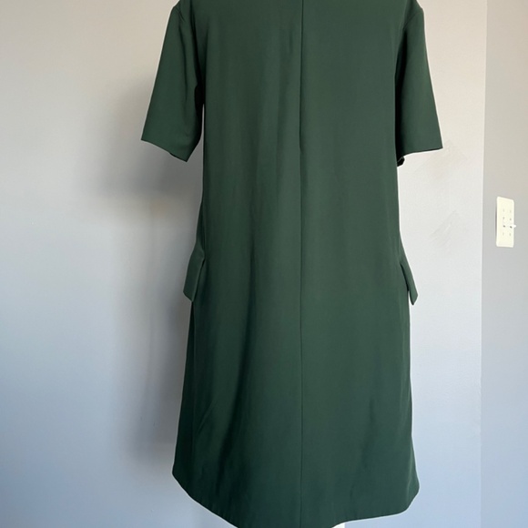 Cos Forest Green Side Cargo Pockets Dropped shoulder A-line Casual Midi Dress - Picture 8 of 12